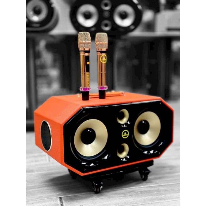 Loa Mini xách tay 2 Bass 2 trung HQ lục giác